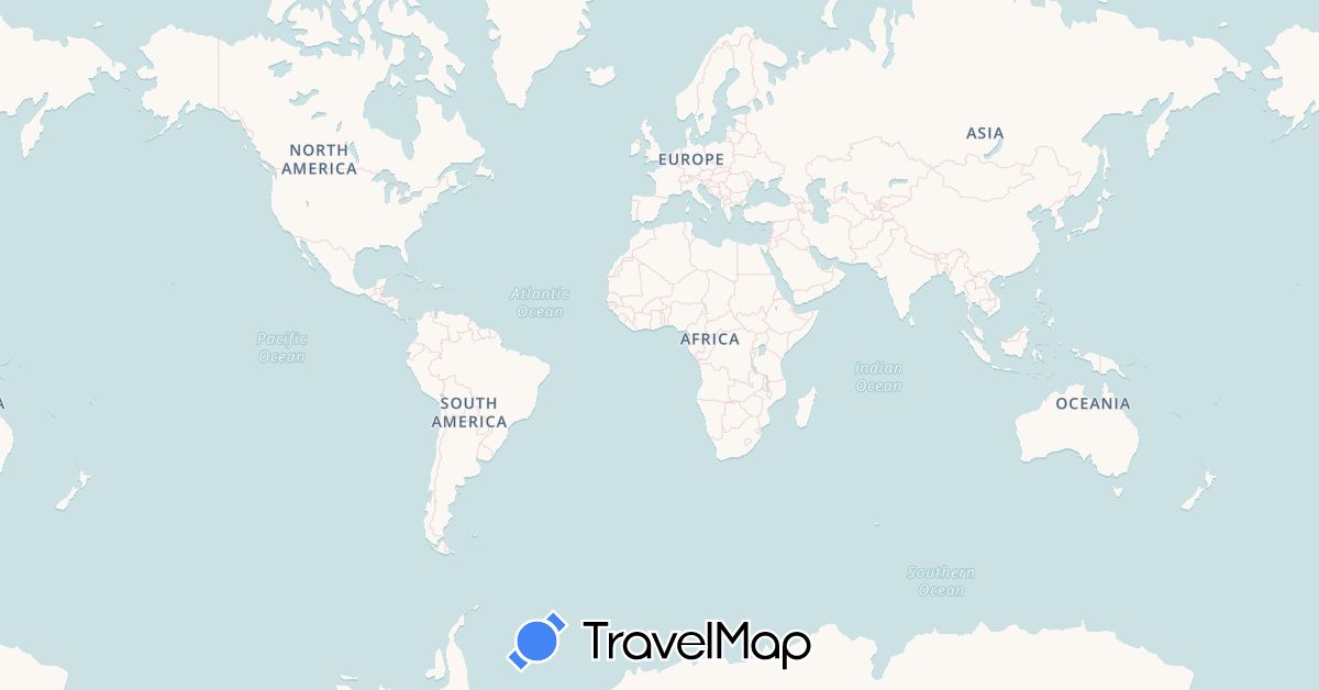 TravelMap itinerary: driving in Argentina, Brazil, Greece, Jamaica, Thailand (Asia, Europe, North America, South America)